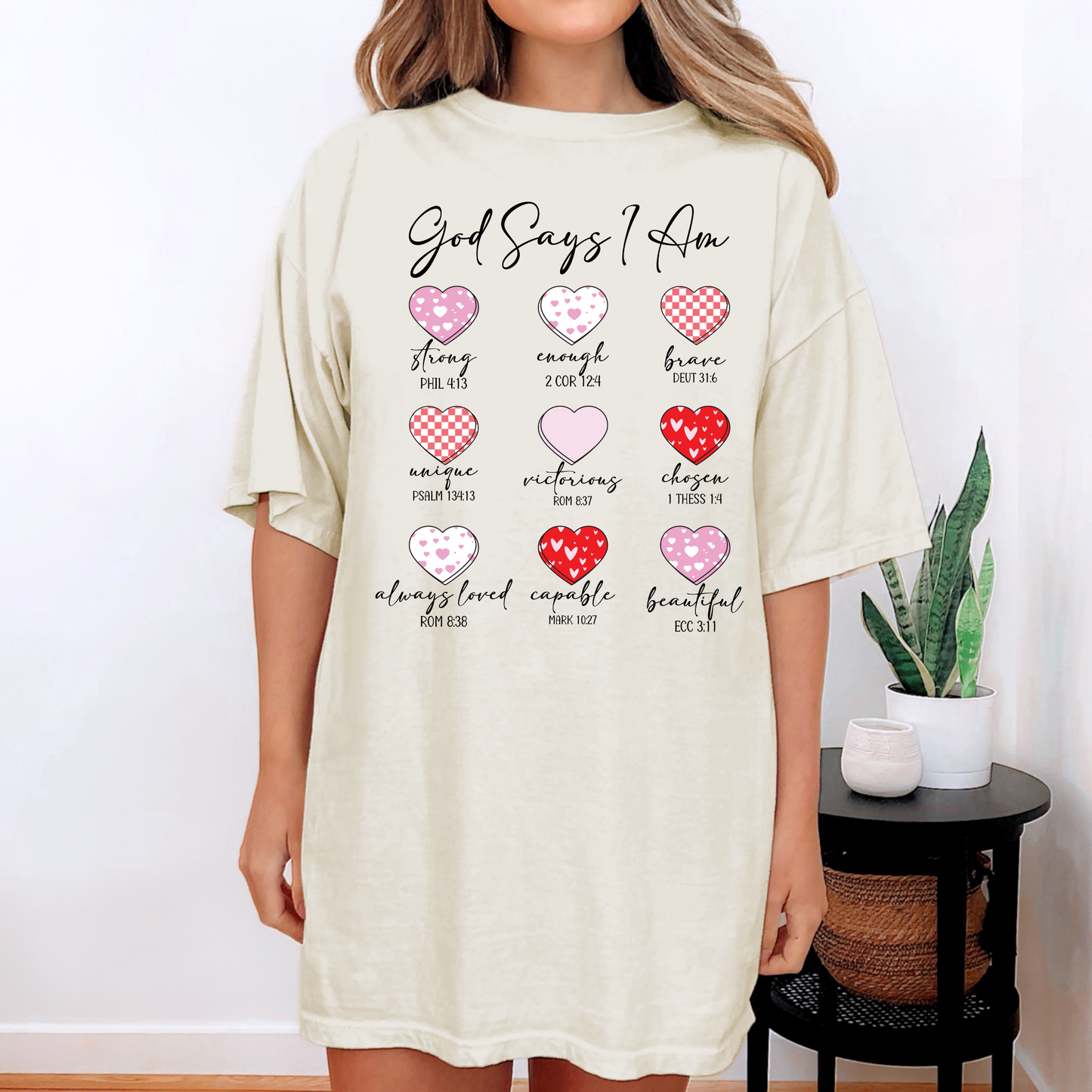 God Says I Am Conversation Hearts Graphic Tee