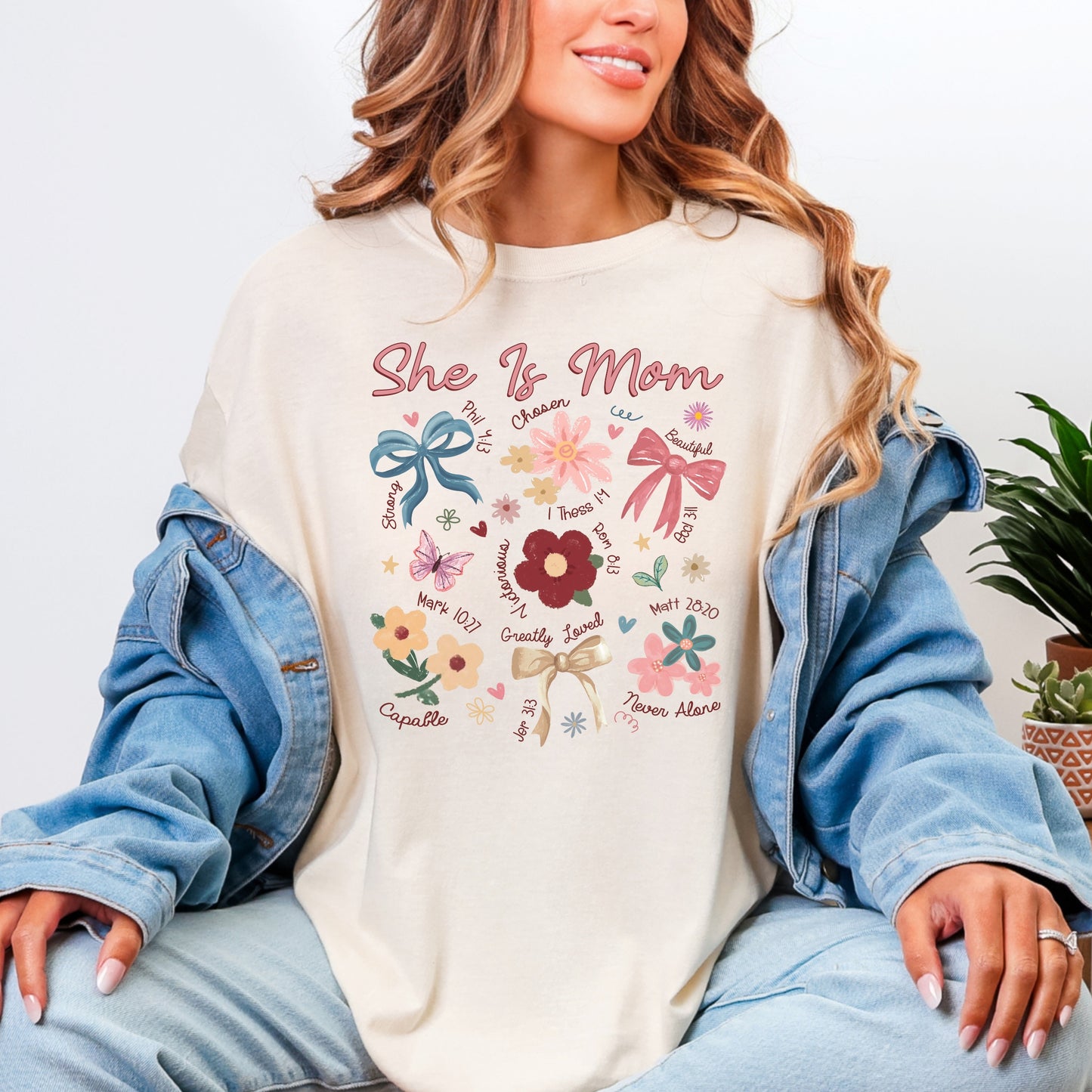 She is Mom Bible Verse Tee