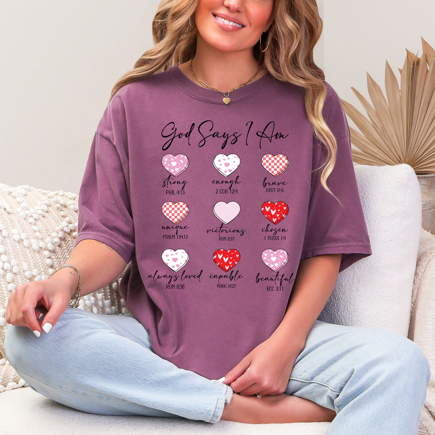 God Says I Am Conversation Hearts Graphic Tee
