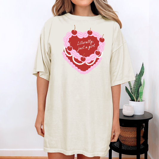 Literally Just a Girl Coquette Cake Tee