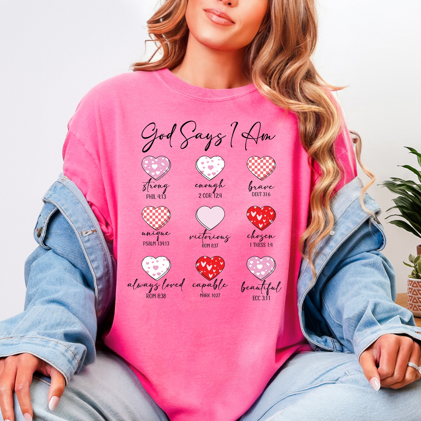 God Says I Am Conversation Hearts Graphic Tee