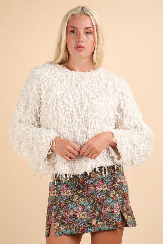 Shaggy Snowfall Sweater