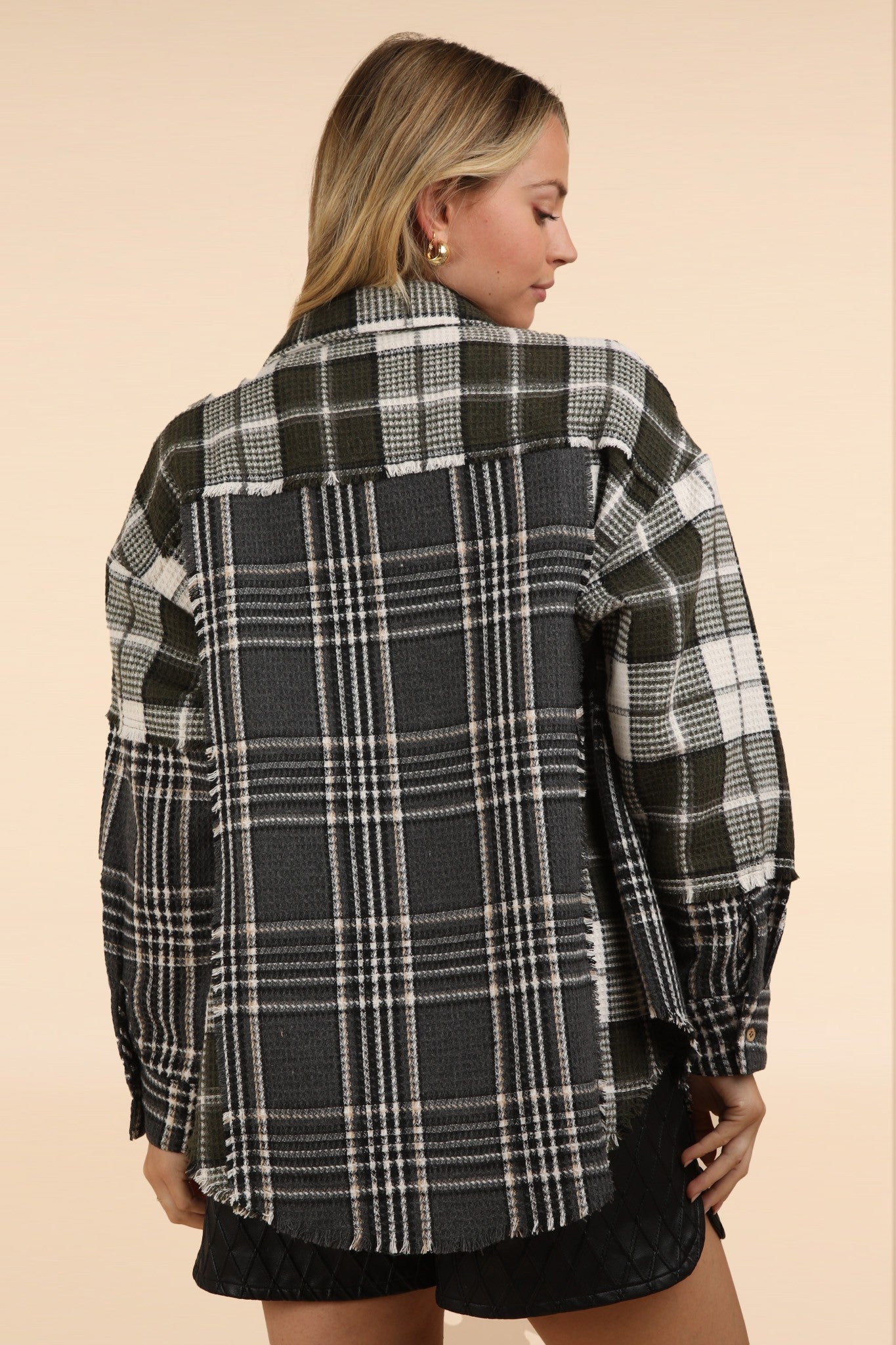 Olive Patchwork Shacket