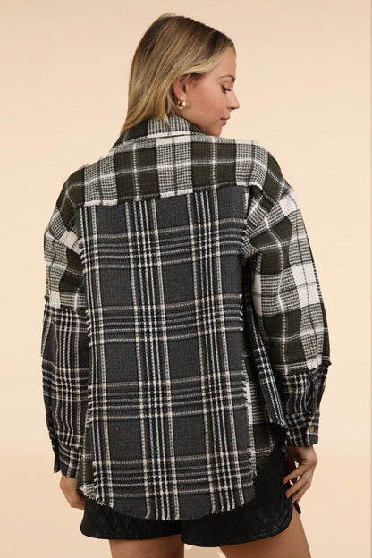 Olive Patchwork Shacket