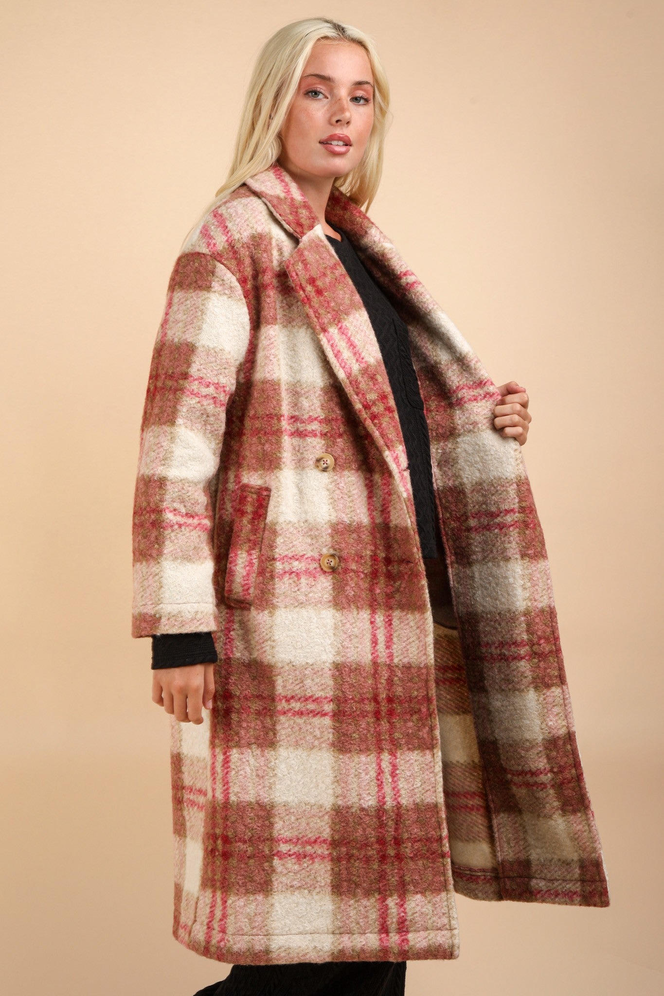 Winter Stroll Plaid Coat