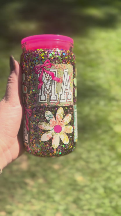 Mama Floral Snowglobe Tumbler